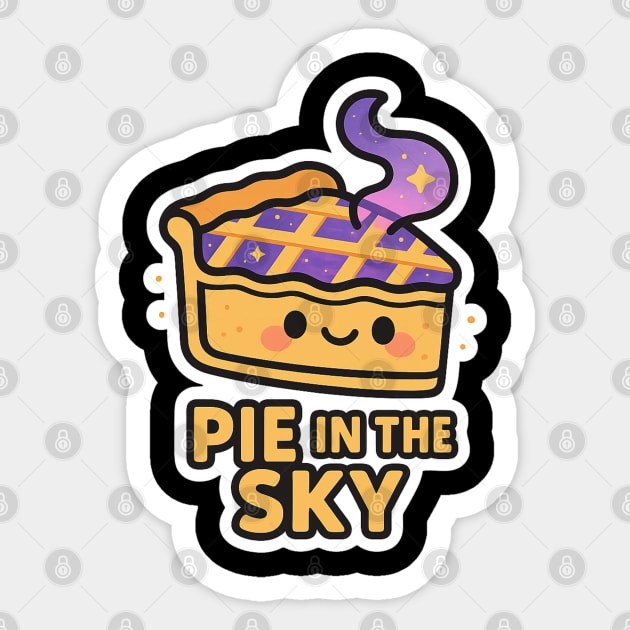 Pie in the Sky – Cute Space Dessert Art | Funny Cosmic Foodie Tee Sticker by Anne Lee